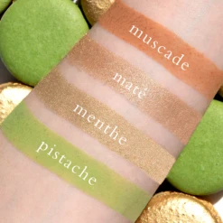 PETITS FOURS PIGMENT PALETTE - PISTACHE 8 PETITS FOURS PIGMENT PALETTE - PISTACHE -Luxe Beauty PetitsFours Pistache Swatches Light 5.5.22