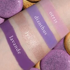 PETITS FOURS PIGMENT PALETTE - LAVANDE 9 PETITS FOURS PIGMENT PALETTE - LAVANDE -Luxe Beauty ViseartParisPetitsFoursLavandeSwatchesLight